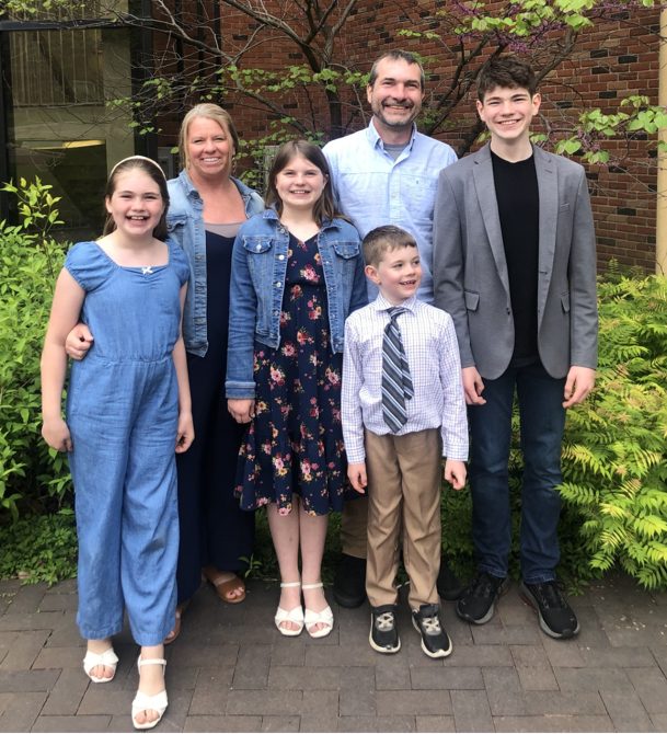 Caleb Morgan with his family